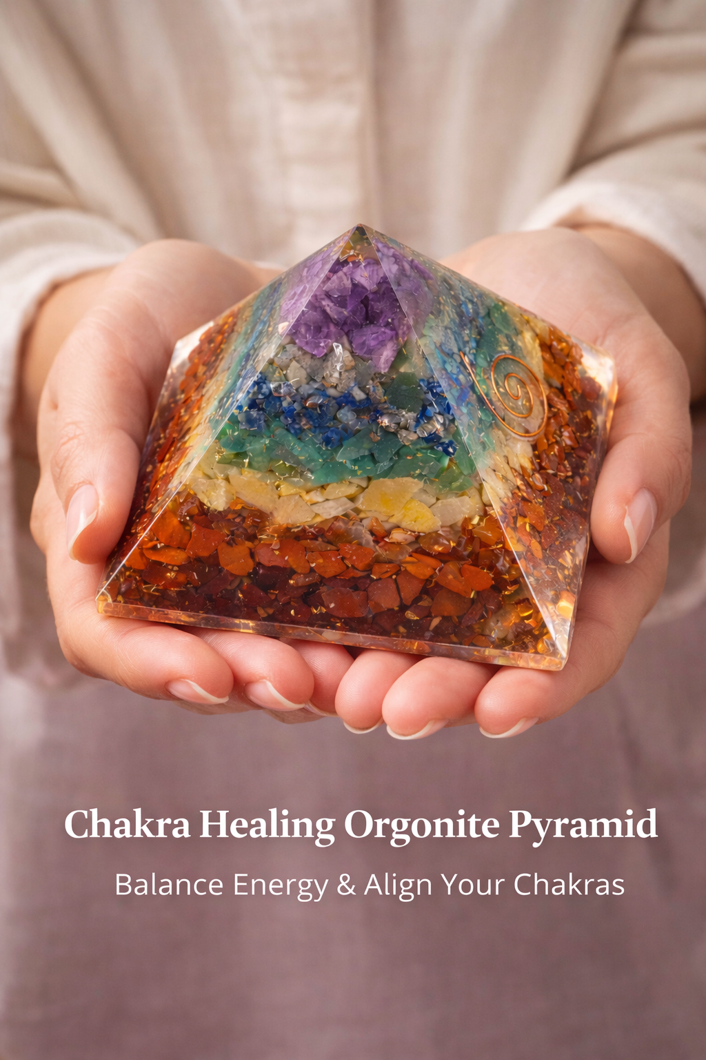7 Chakra Healing Orgonite Pyramid – Balance Energy & Align Your Chakras