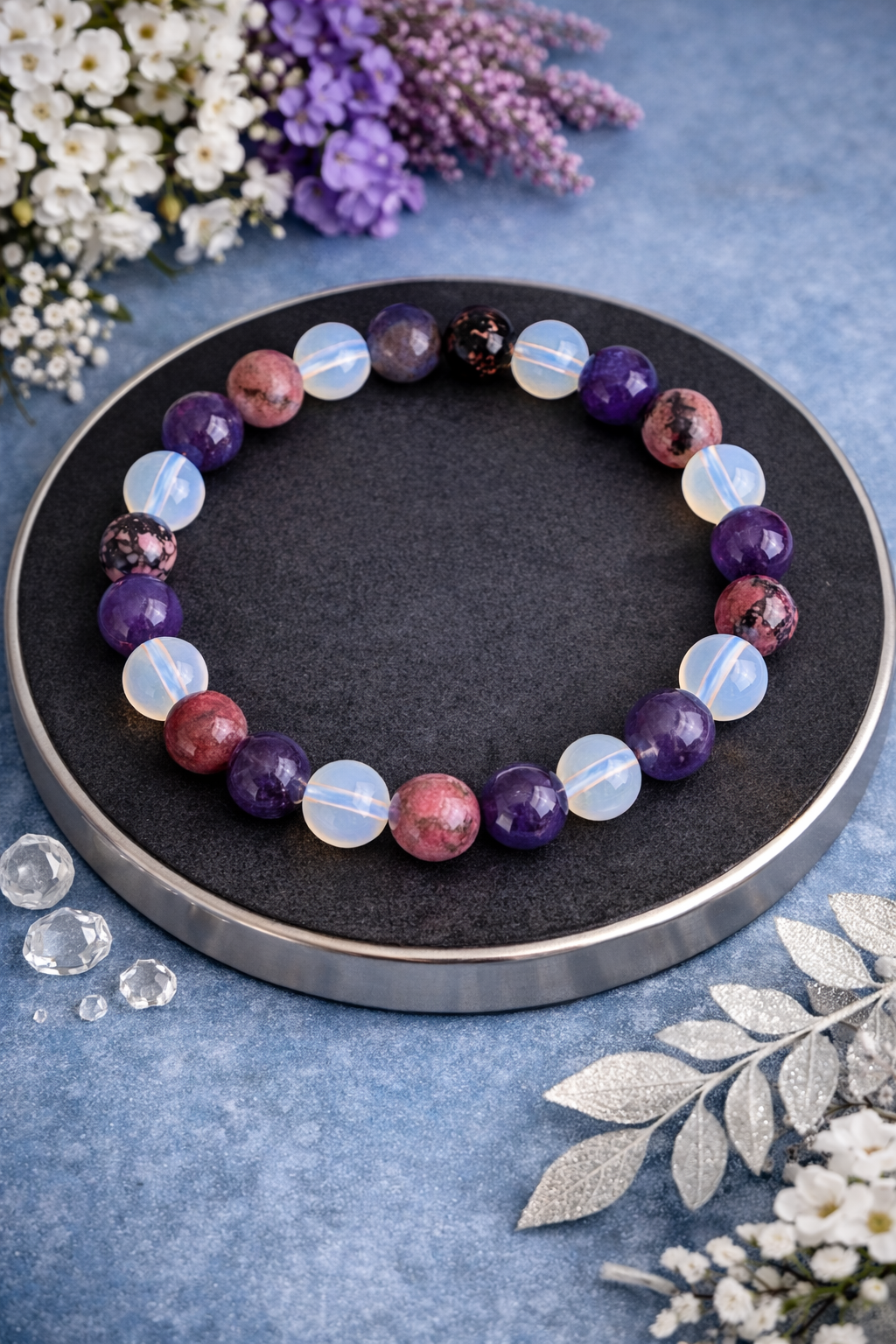 Libra Opal Rhodonite Amethyst Bracelet