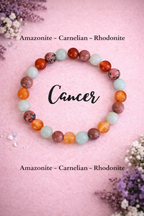 Cancer Amazonite Carnelian Rhodonite Bracelet