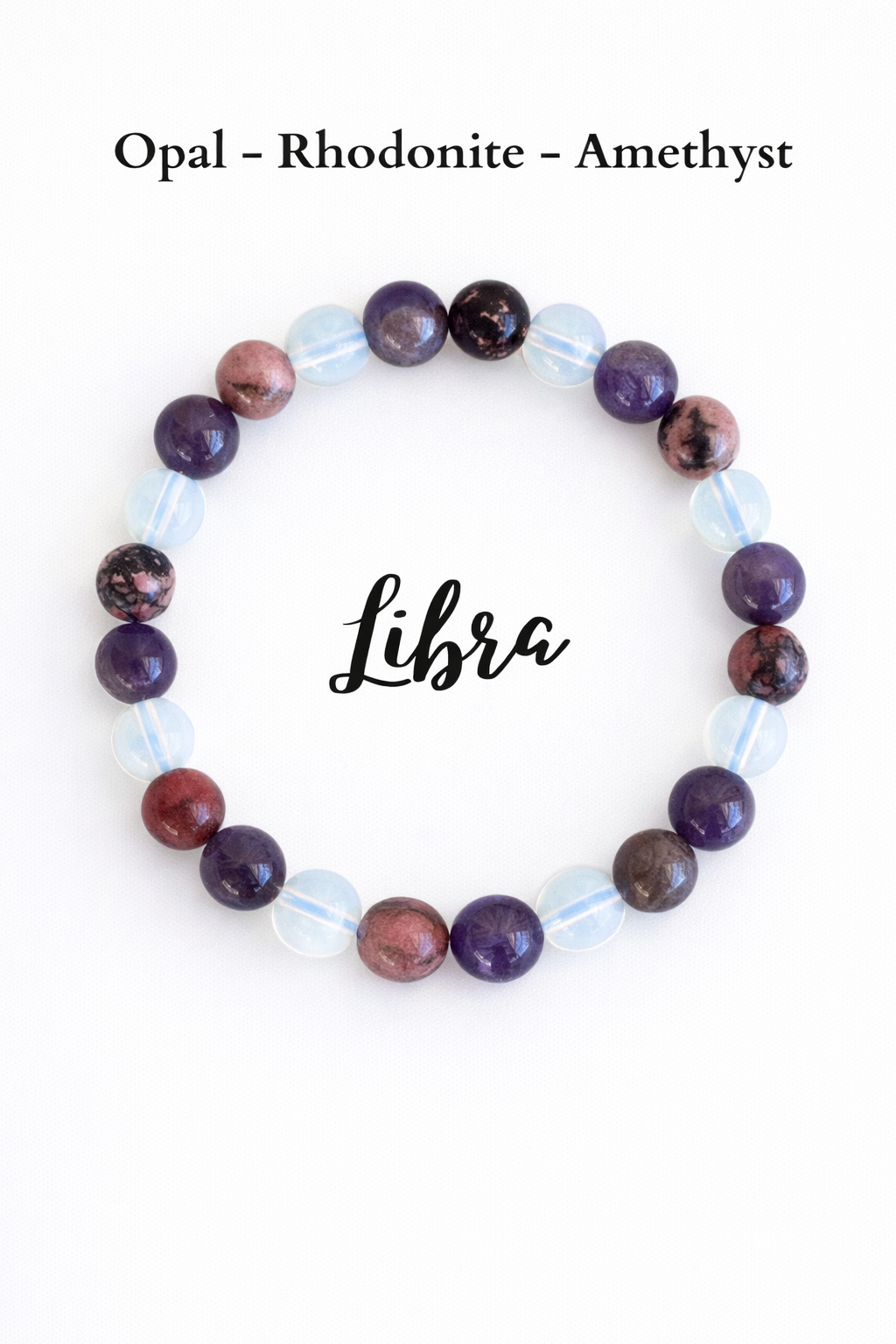 Libra Opal Rhodonite Amethyst Bracelet