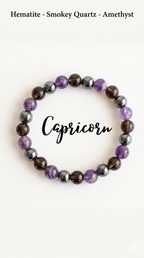 Capricorn Zodiac Crystal Bracelet – Natural Healing Stones for Balance & Protection