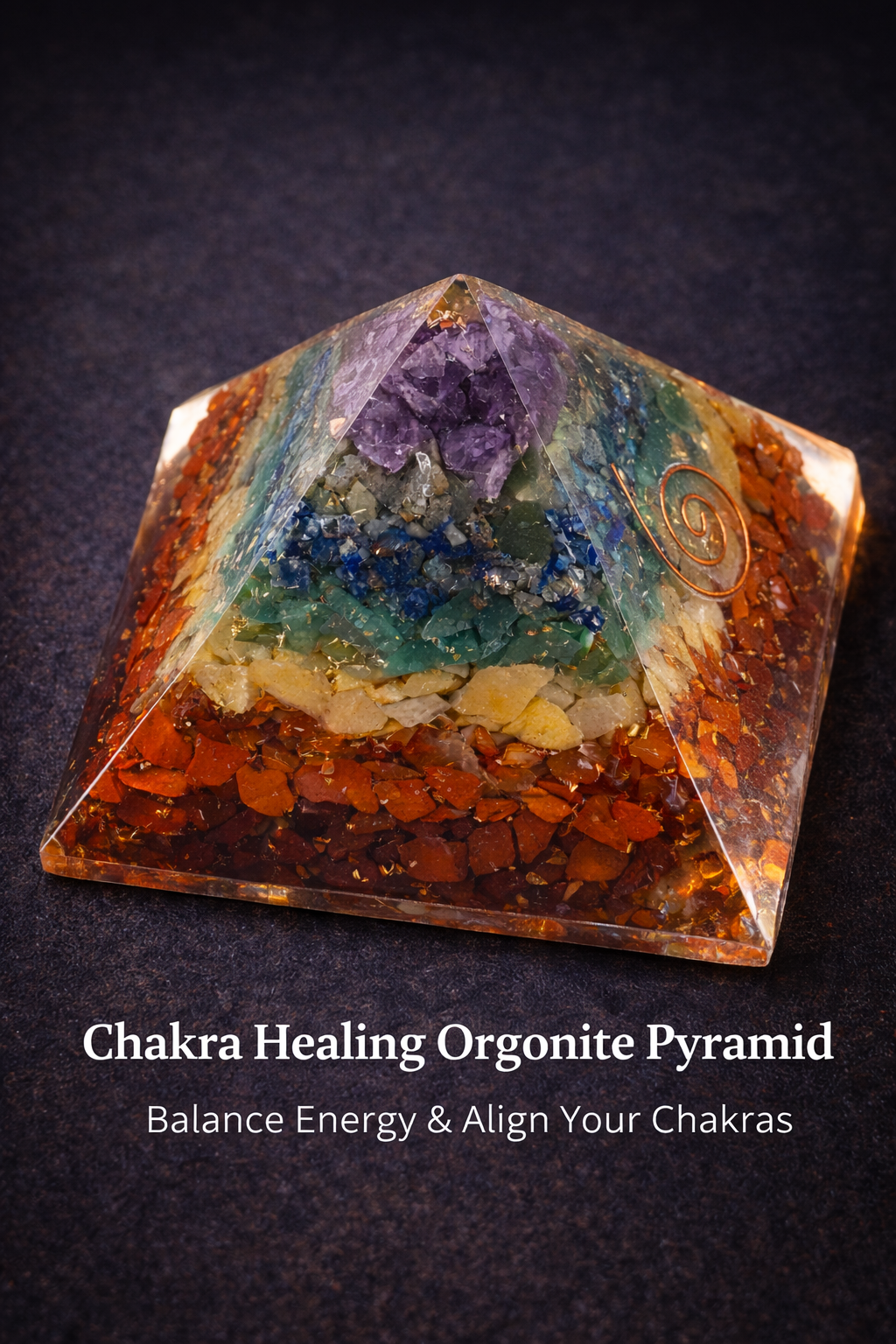 7 Chakra Healing Orgonite Pyramid – Balance Energy & Align Your Chakras