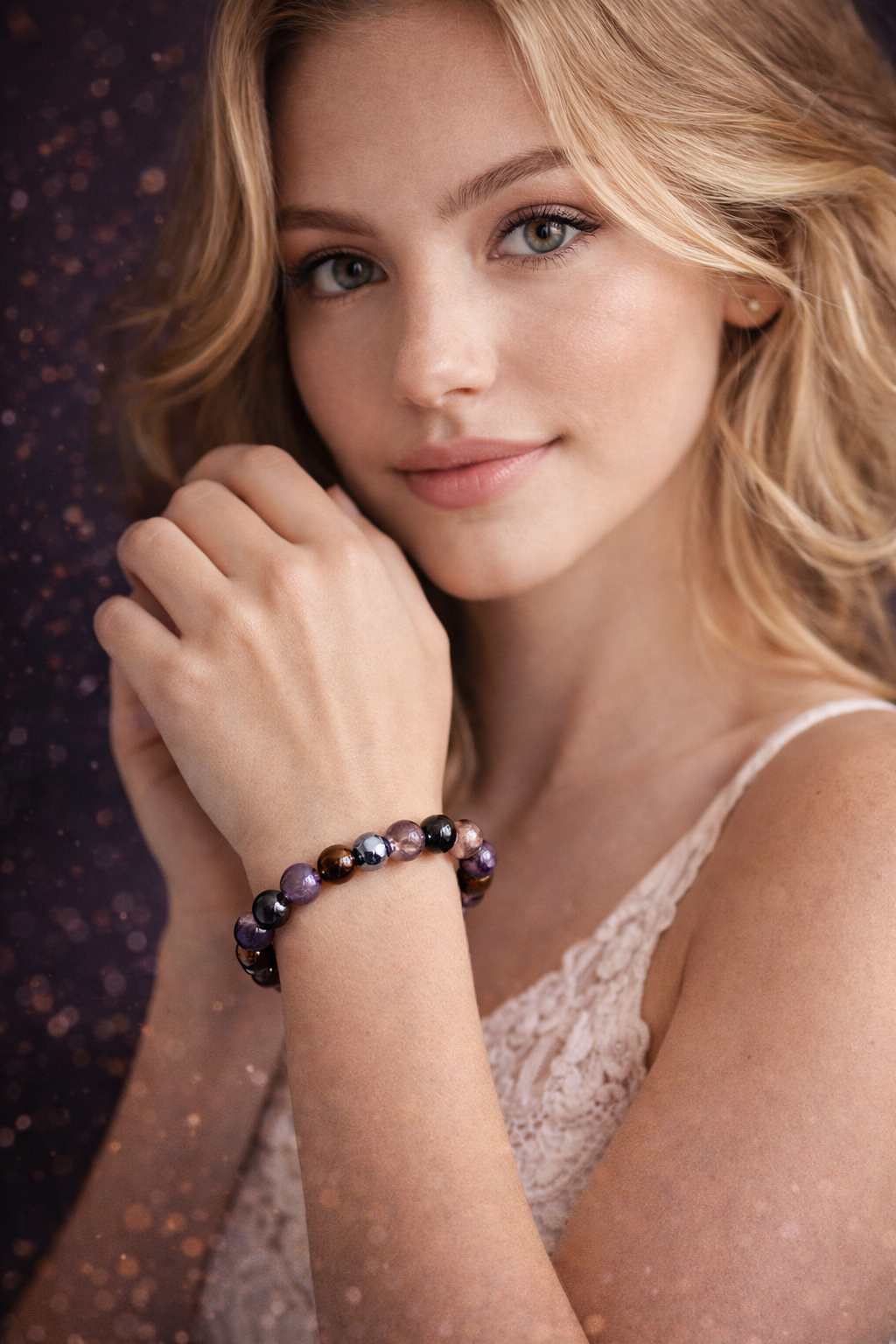 Capricorn Zodiac Crystal Bracelet – Natural Healing Stones for Balance & Protection