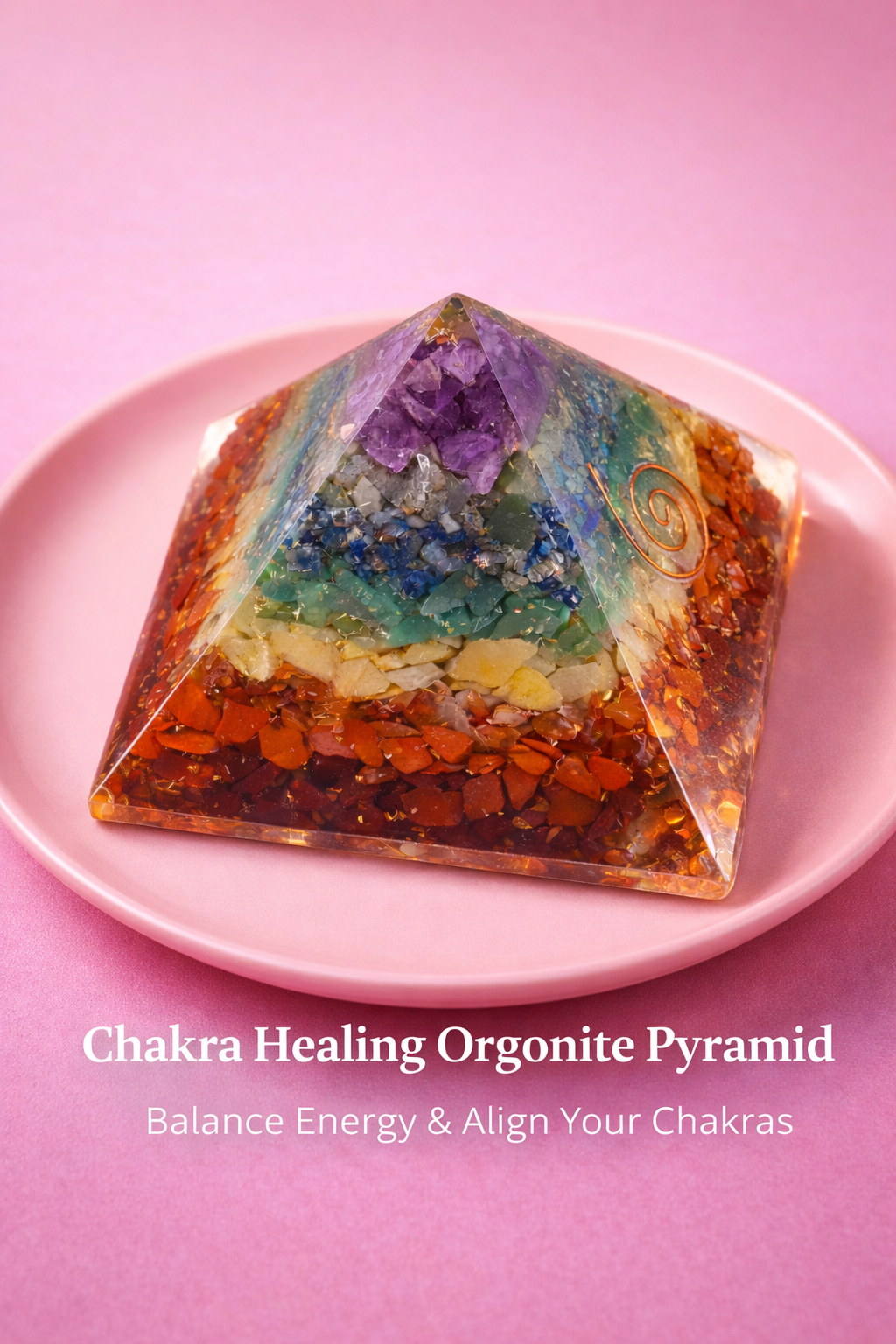 7 Chakra Healing Orgonite Pyramid – Balance Energy & Align Your Chakras