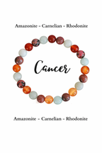Cancer Amazonite Carnelian Rhodonite Bracelet