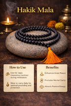 Natural Black Hakik Mala – 108 Beads