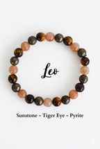 Leo Strength & Success Bracelet - Sunstone - Tiger Eye - Pyrite