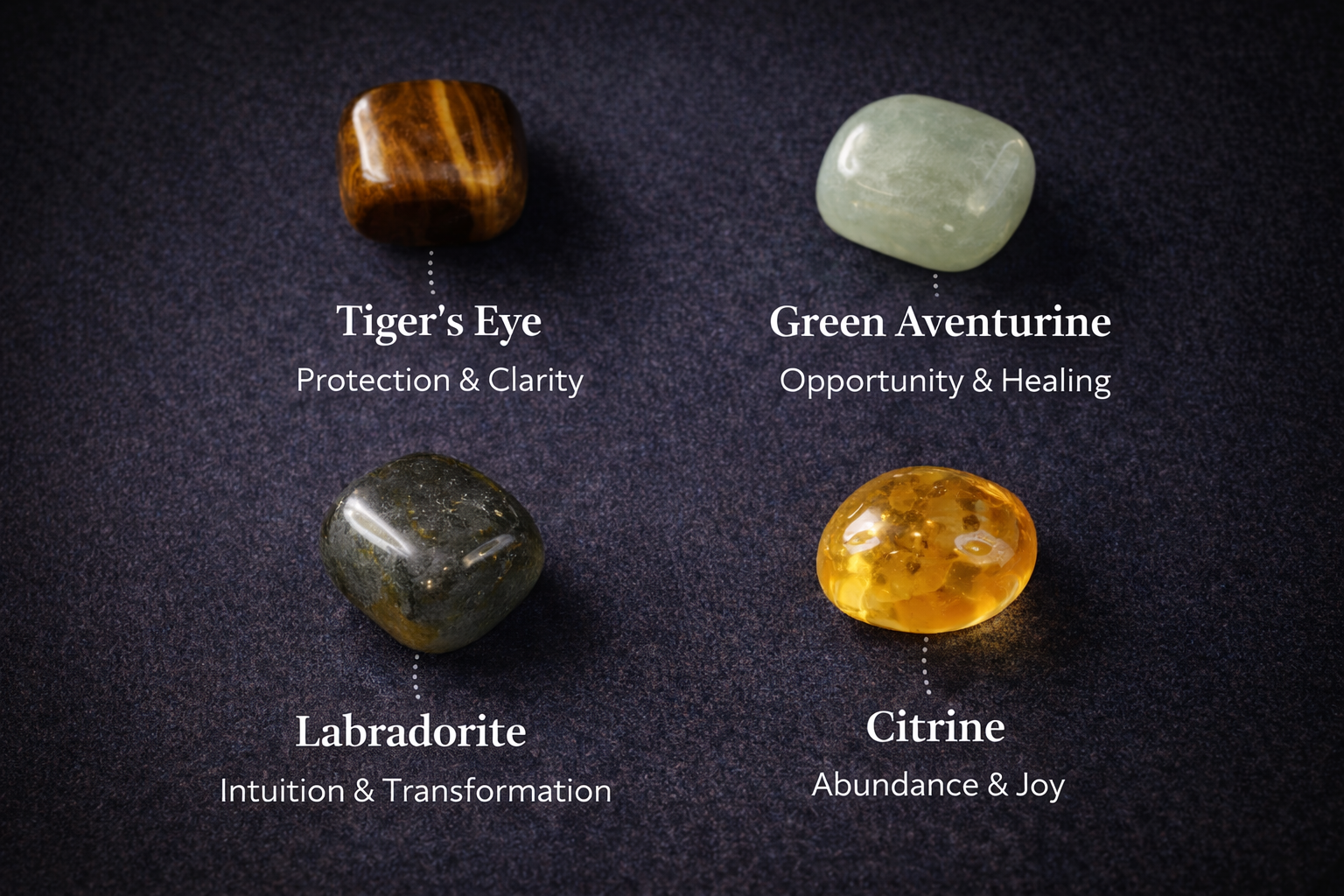 Four Powerful Healing Crystal Combo – Protection, Luck & Abundance