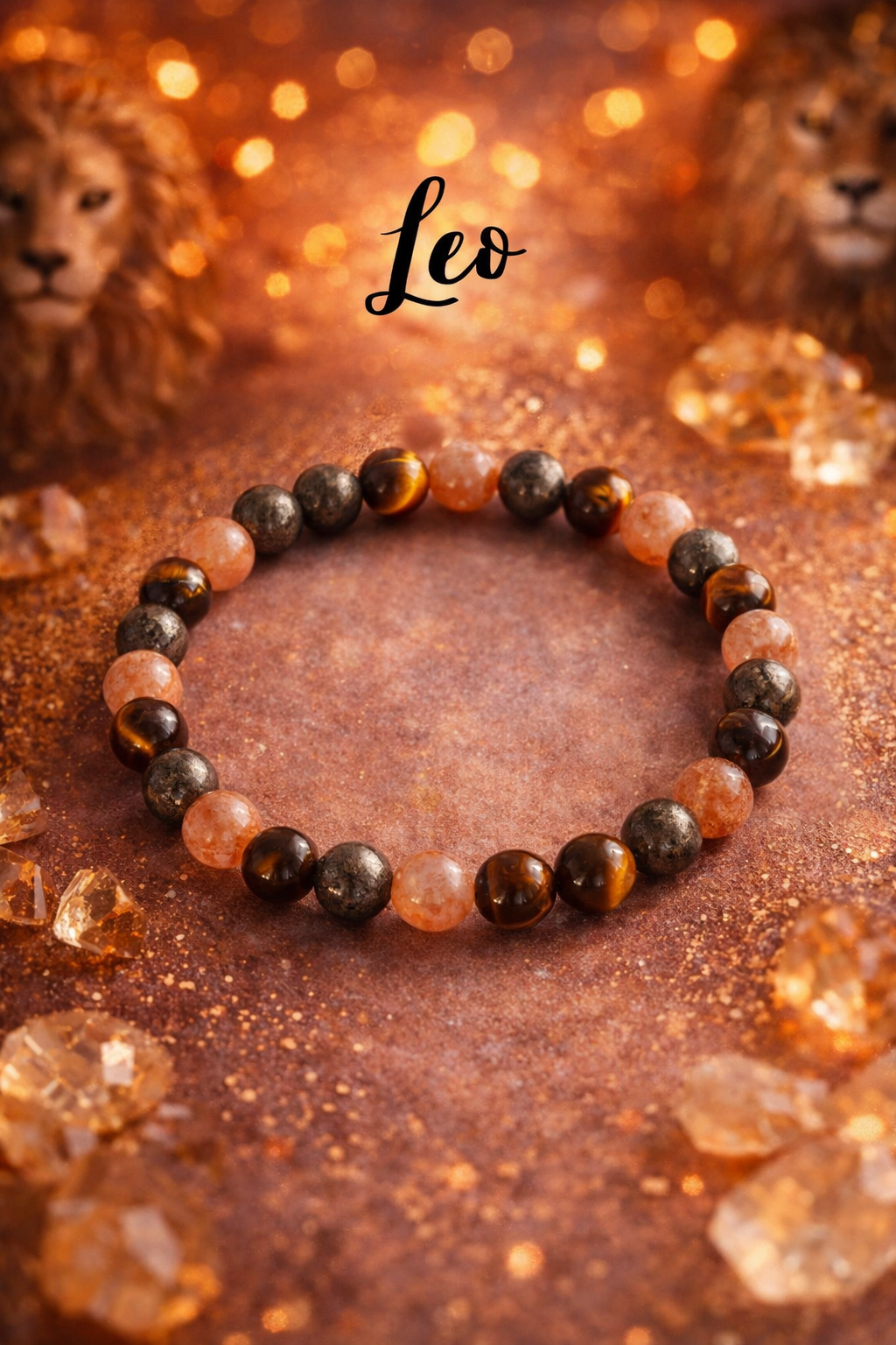Leo Strength & Success Bracelet - Sunstone - Tiger Eye - Pyrite
