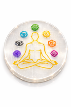 Seven Chakra Selenite plate