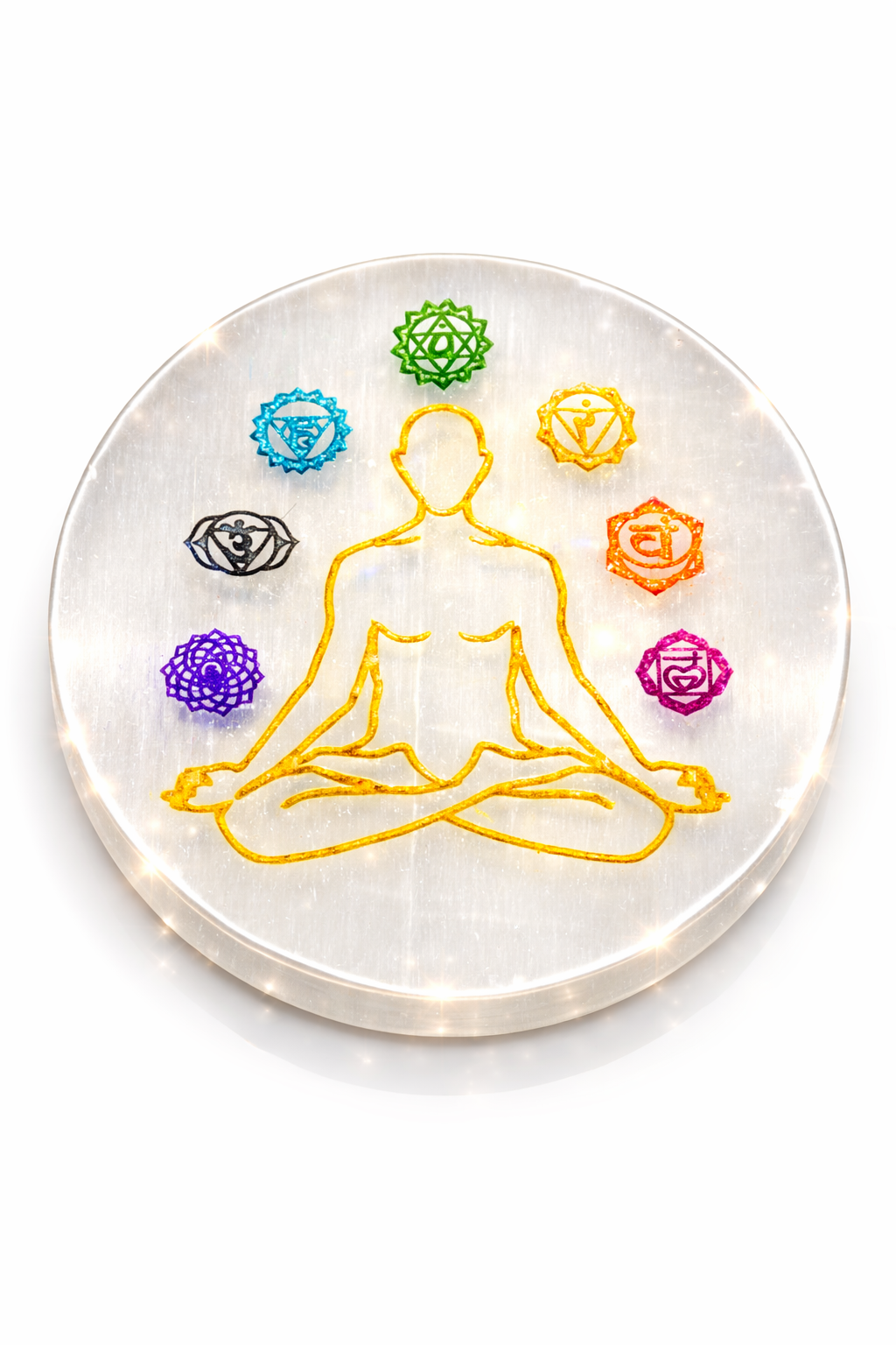Seven Chakra Selenite plate