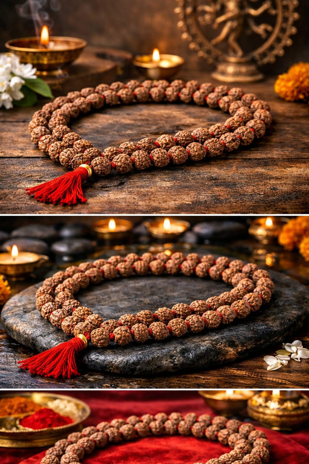 Authentic Rudraksha Mala Necklace – 108 Beads Spiritual Jewelry for Men & Women