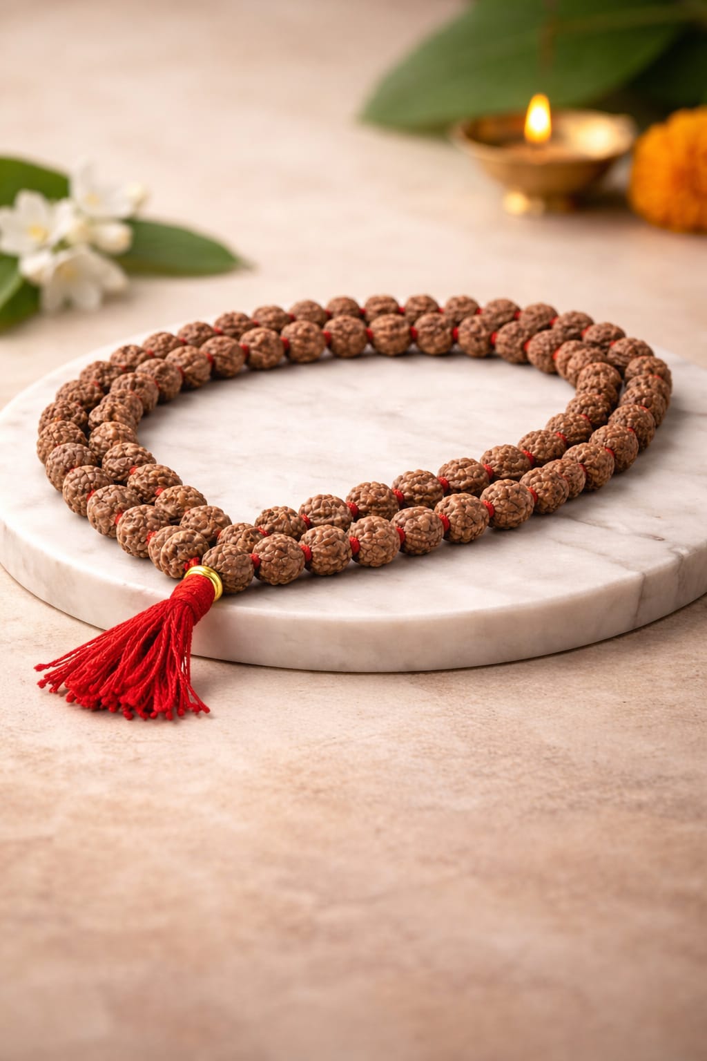 Authentic Rudraksha Mala Necklace – 108 Beads Spiritual Jewelry for Men & Women