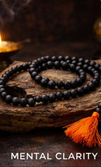 Natural Black Hakik Mala – 108 Beads