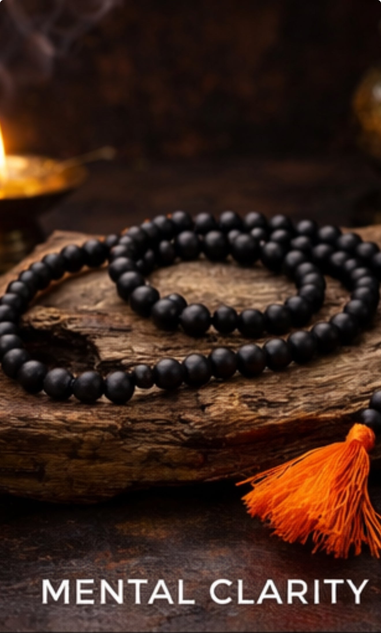 Natural Black Hakik Mala – 108 Beads