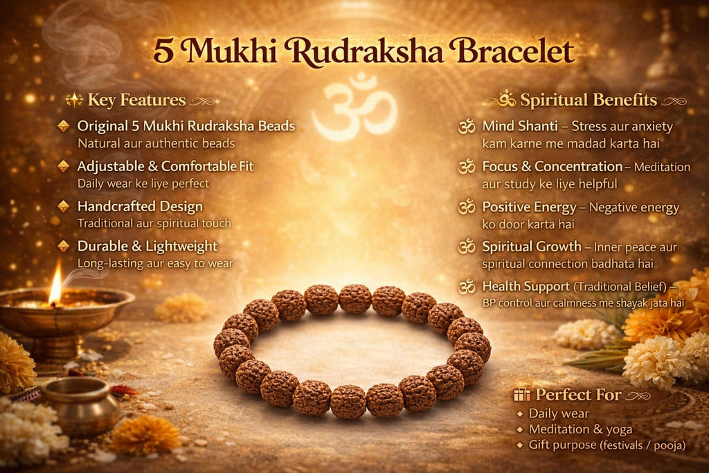 Five Mukhi Rudraksha Bracelet