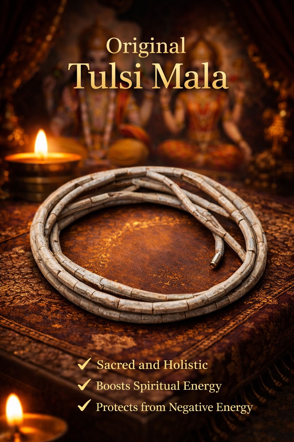 KANTHI MALA – Sacred Tulsi Neck Beads