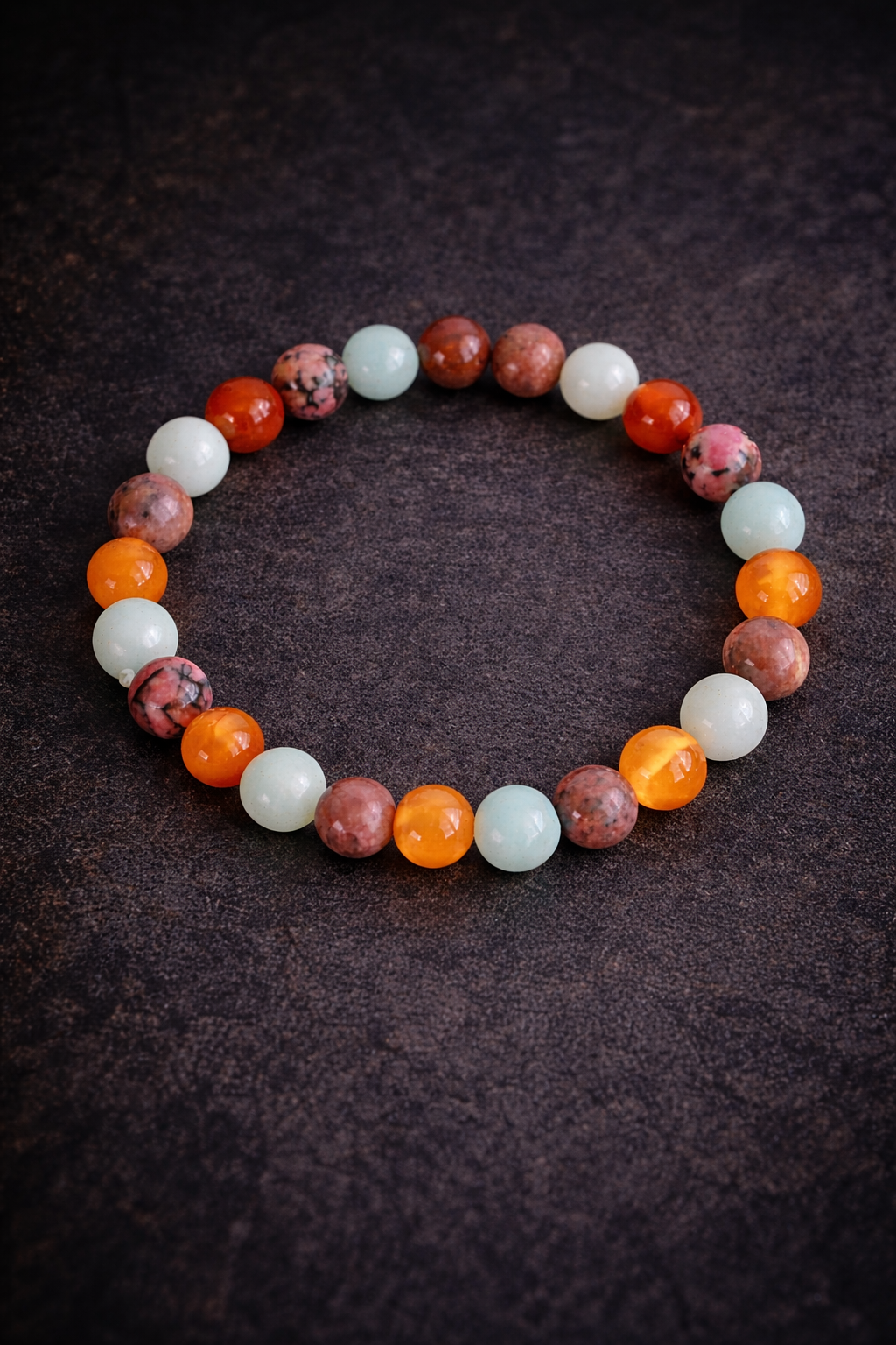 Cancer Amazonite Carnelian Rhodonite Bracelet