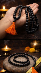 Natural Black Hakik Mala – 108 Beads