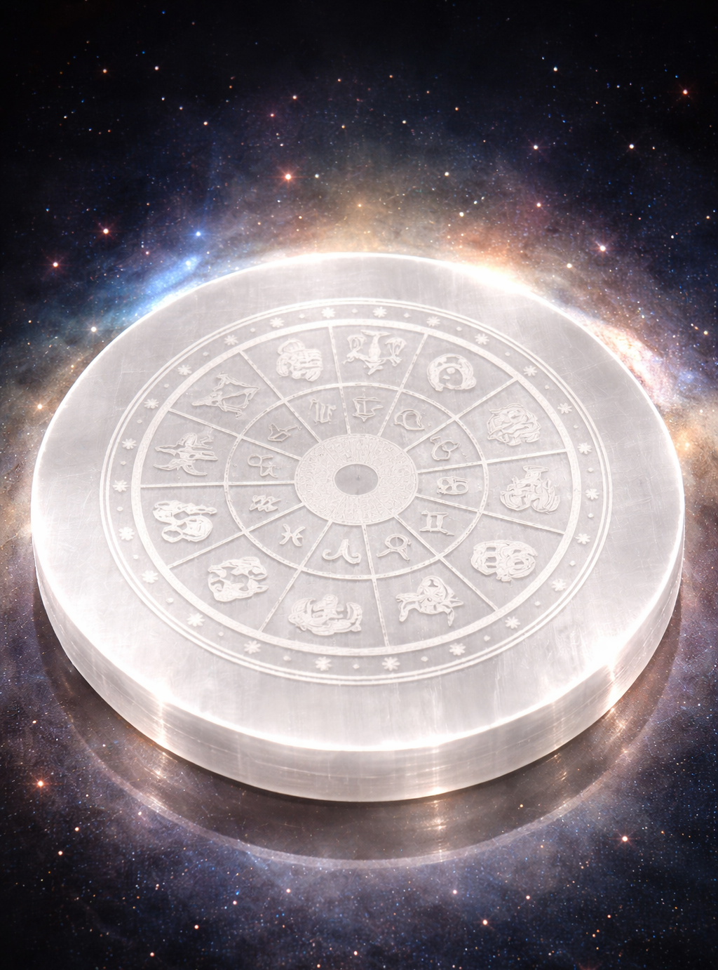 Zodiac Chakra Selenite plate
