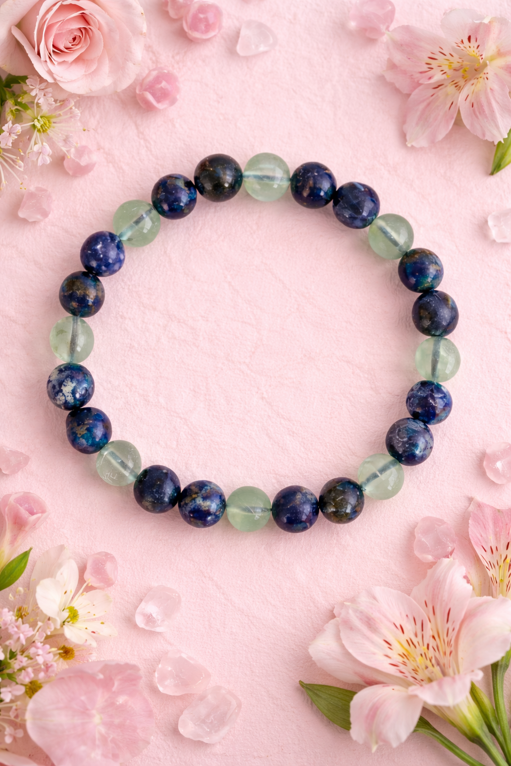 Virgo Zodiac Crystal Bracelet – Lapis Lazuli, Fluorite & Sodalite