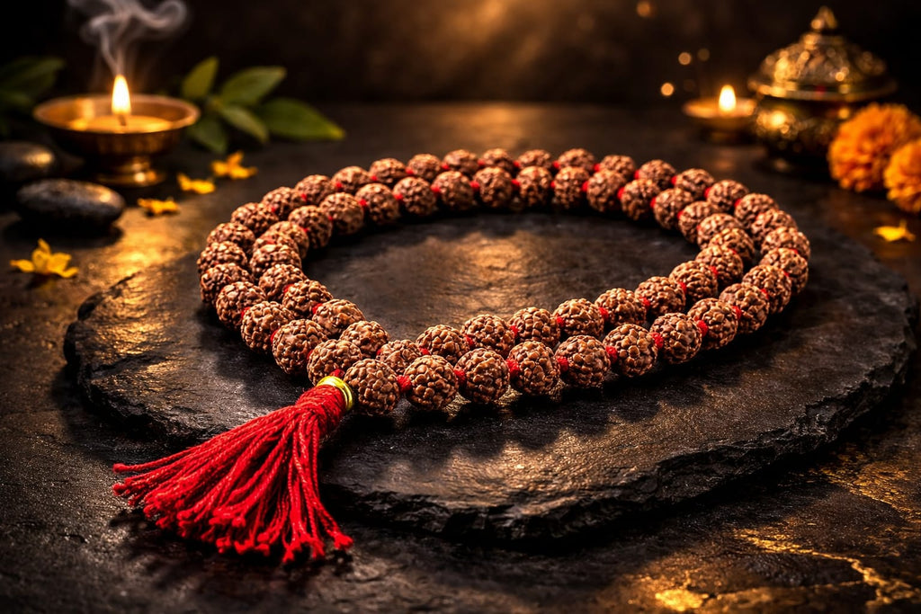 Authentic Rudraksha Mala Necklace – 108 Beads Spiritual Jewelry for Men & Women