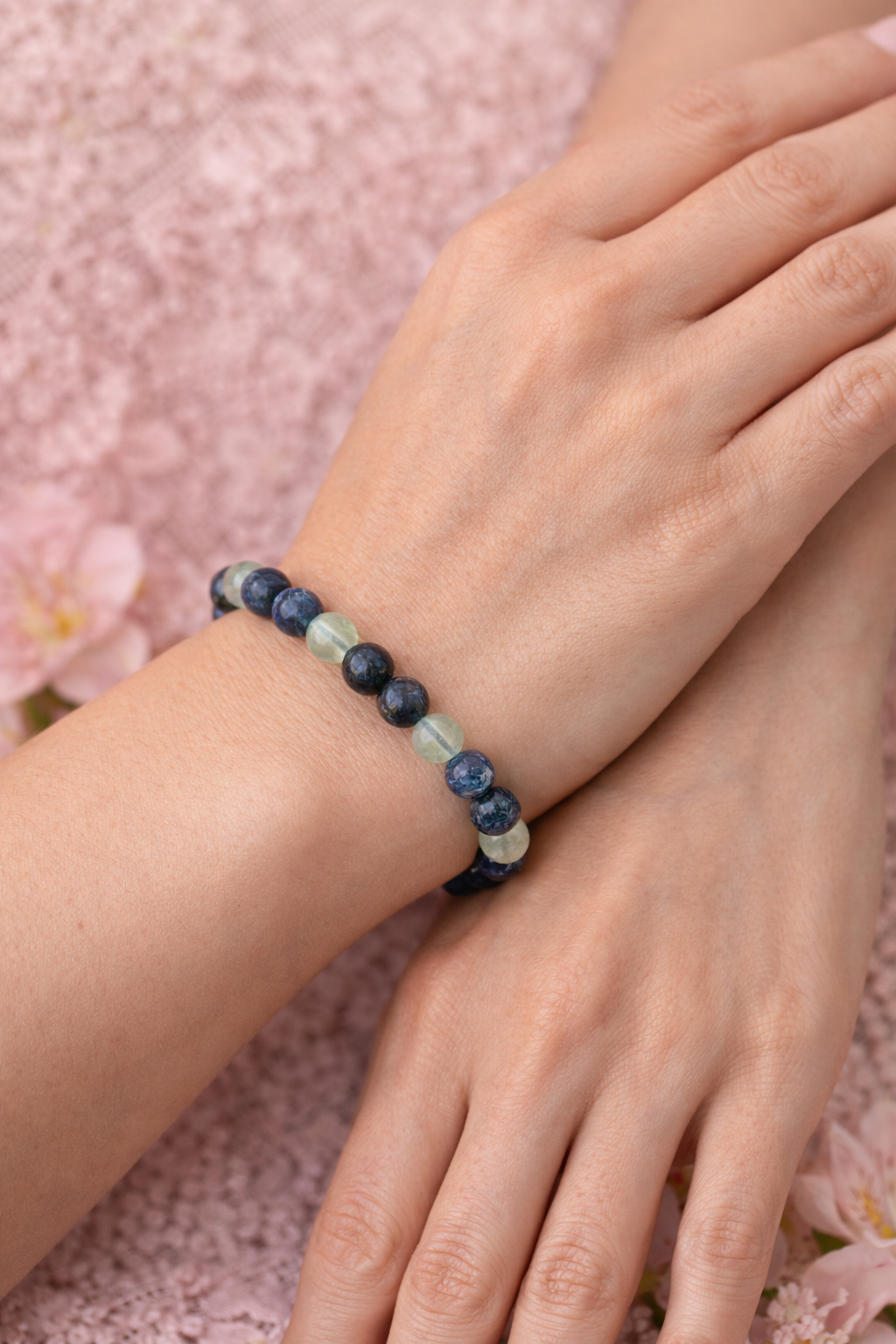Virgo Zodiac Crystal Bracelet – Lapis Lazuli, Fluorite & Sodalite