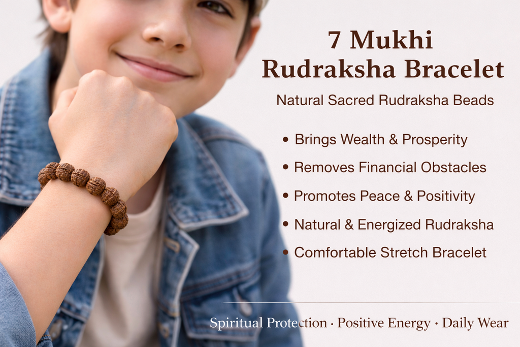 Natural 7 Mukhi Rudraksha Bracelet – Spiritual Energy & Financial Growth