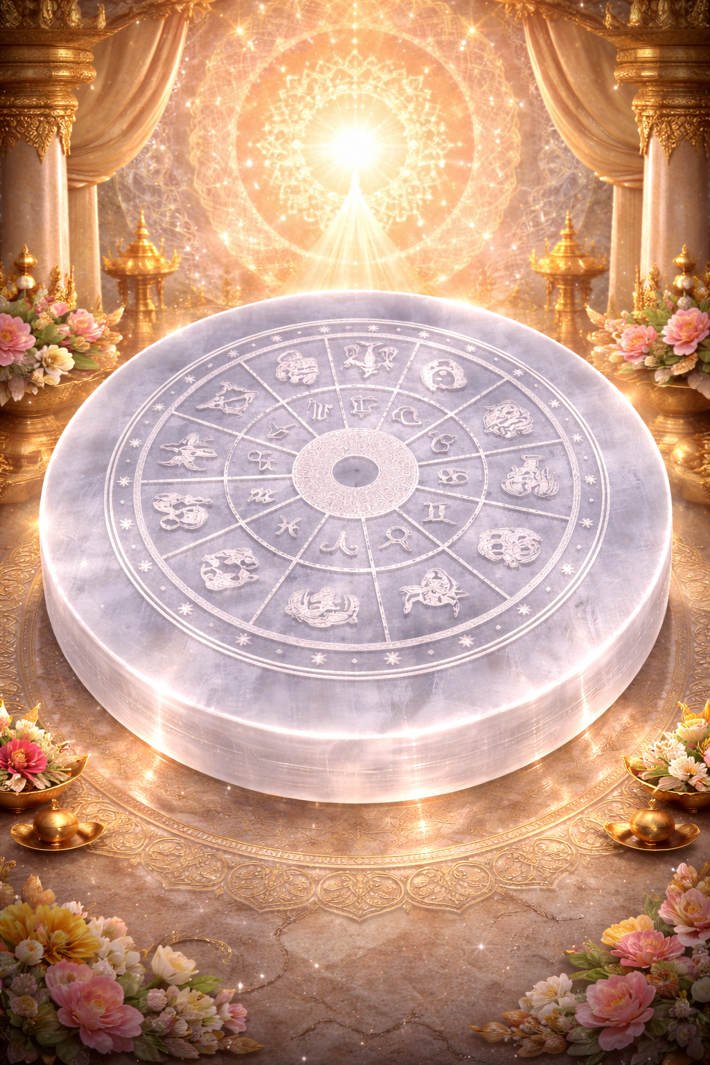 Zodiac Chakra Selenite plate