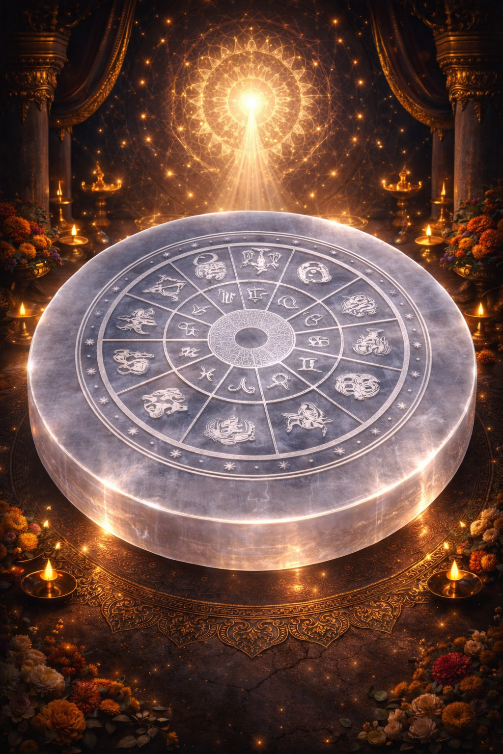 Zodiac Chakra Selenite plate