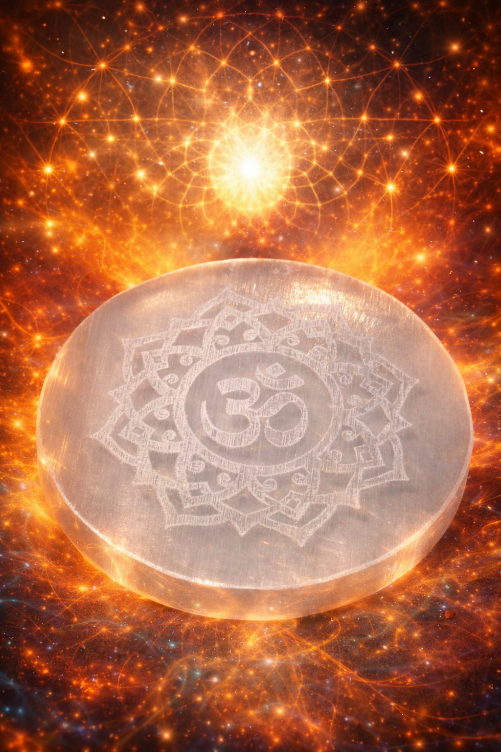Om Selenite Charging Plate