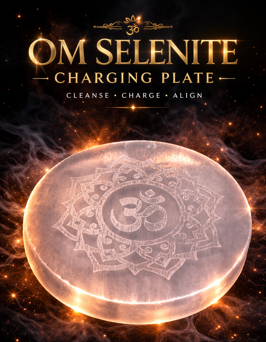 Om Selenite Charging Plate