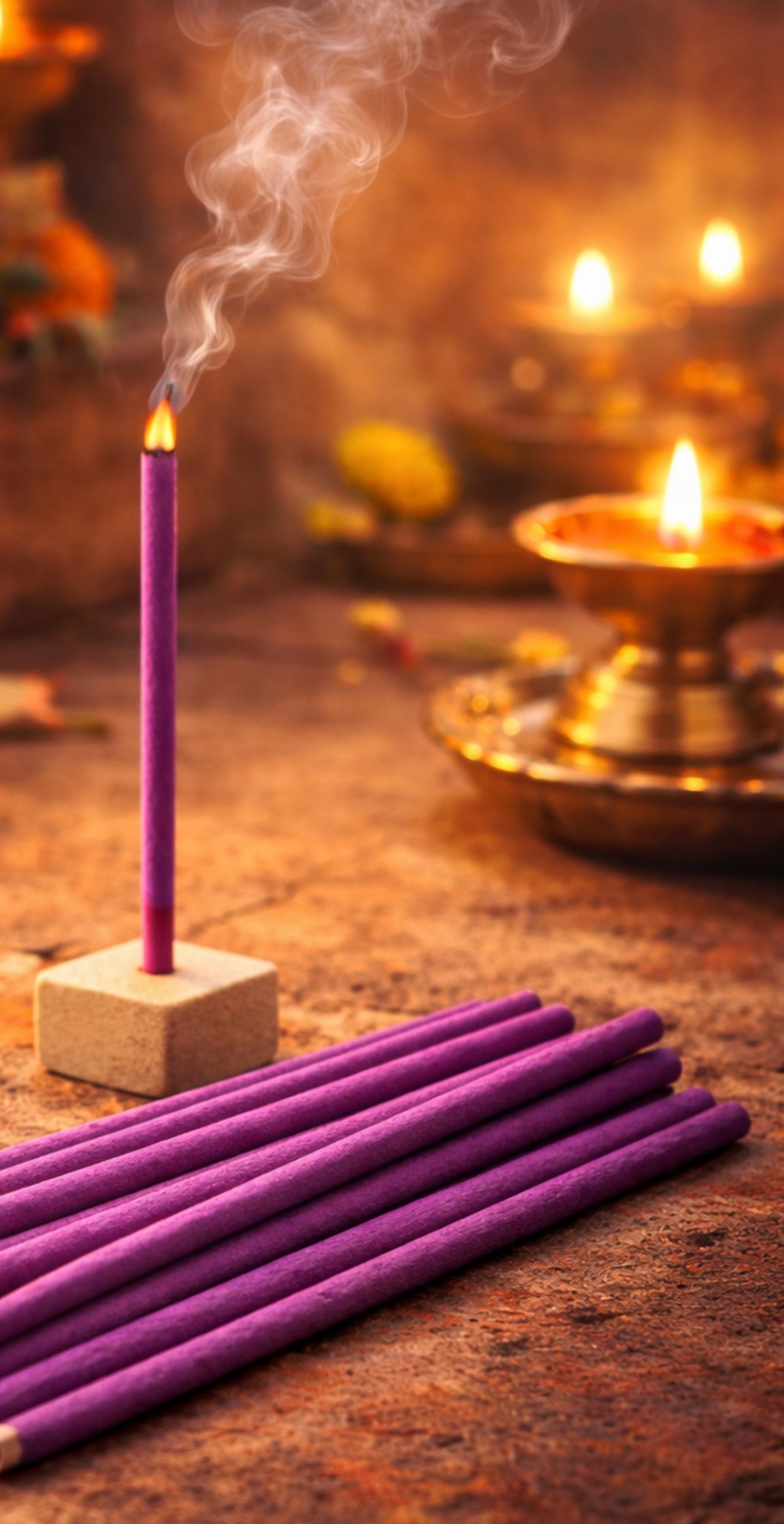 Violet Bloom Lavender Agarbatti – Natural Lavender Aroma for Puja & Meditation