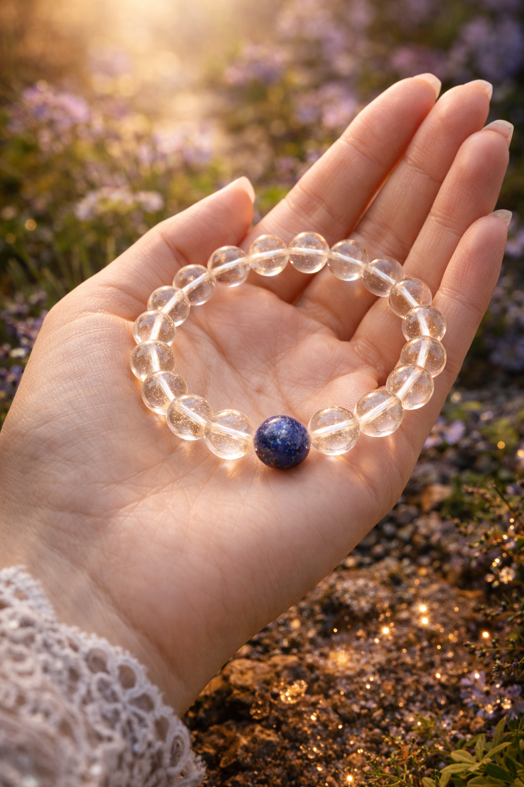 Natural Clear Crystal Beads Bracelet