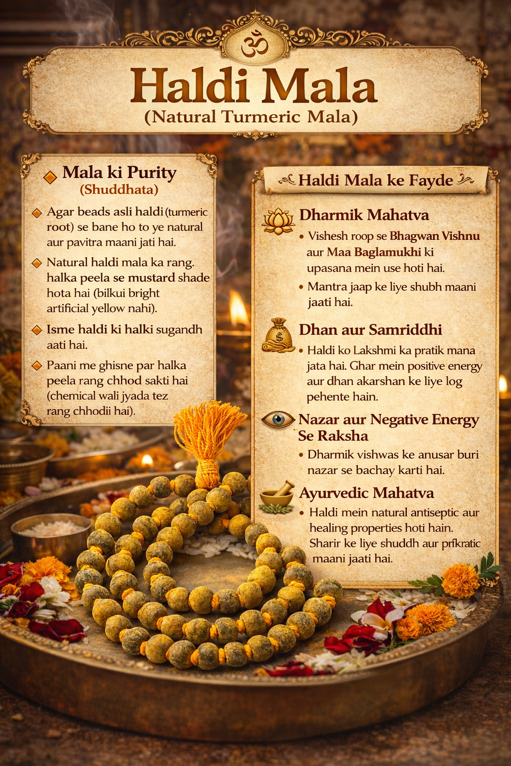 Pure Haldi Beads Mala