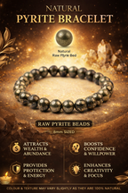 Natural Raw Pyrite Bead Bracelet